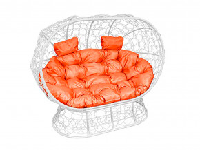 Кокон Лежебока на подставке с ротангом оранжевая подушка в Берёзовском - beryozovskij.magazinmebel.ru | фото