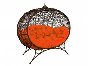 Кокон Улей на ножках с ротангом оранжевая подушка в Берёзовском - beryozovskij.magazinmebel.ru | фото