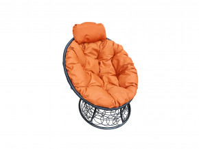Кресло Папасан мини с ротангом оранжевая подушка в Берёзовском - beryozovskij.magazinmebel.ru | фото