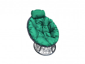 Кресло Папасан мини с ротангом зелёная подушка в Берёзовском - beryozovskij.magazinmebel.ru | фото