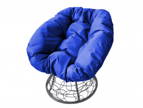 Кресло Пончик с ротангом синяя подушка в Берёзовском - beryozovskij.magazinmebel.ru | фото
