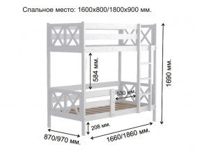 Кровать 2-х ярусная Аист-2 Классика белый 1800х900 мм в Берёзовском - beryozovskij.magazinmebel.ru | фото - изображение 2