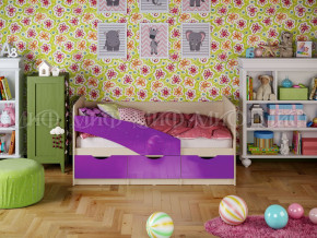 Кровать Бабочки 1600 Фиолетовый металлик в Берёзовском - beryozovskij.magazinmebel.ru | фото