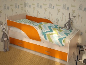 Кровать детская Максимка млечный дуб-оранж в Берёзовском - beryozovskij.magazinmebel.ru | фото