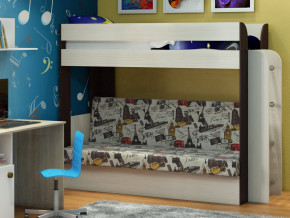 Кровать двухъярусная Карамель 75 венге ткань биг бен в Берёзовском - beryozovskij.magazinmebel.ru | фото