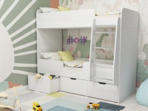 Кровать двухъярусная Малыш двойняшка белый в Берёзовском - beryozovskij.magazinmebel.ru | фото - изображение 1