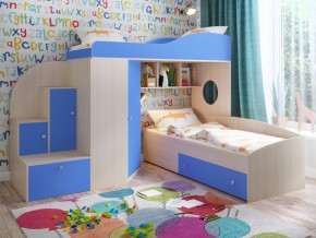 Кровать Кадет 2 Дуб молочный-голубой в Берёзовском - beryozovskij.magazinmebel.ru | фото