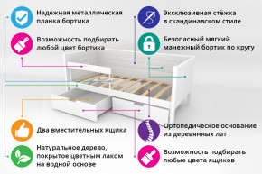 Кровать-тахта Svogen мягкая с ящиками и бортиком с фото белый/лисята в Берёзовском - beryozovskij.magazinmebel.ru | фото - изображение 2